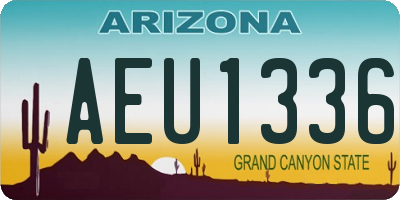 AZ license plate AEU1336