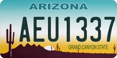AZ license plate AEU1337