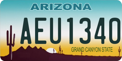 AZ license plate AEU1340