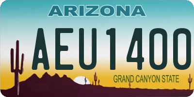 AZ license plate AEU1400