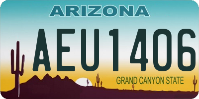 AZ license plate AEU1406