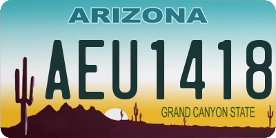 AZ license plate AEU1418