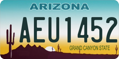 AZ license plate AEU1452