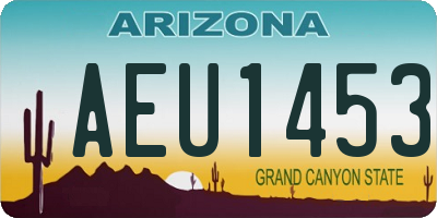 AZ license plate AEU1453