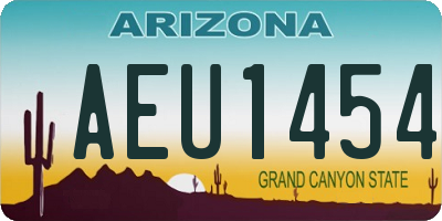 AZ license plate AEU1454