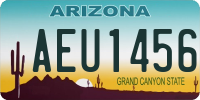 AZ license plate AEU1456