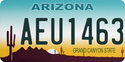 AZ license plate AEU1463