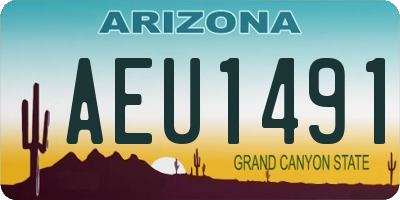 AZ license plate AEU1491