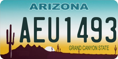 AZ license plate AEU1493