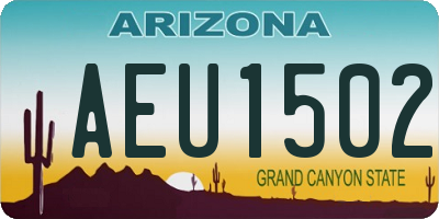 AZ license plate AEU1502