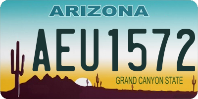 AZ license plate AEU1572