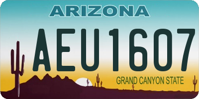 AZ license plate AEU1607