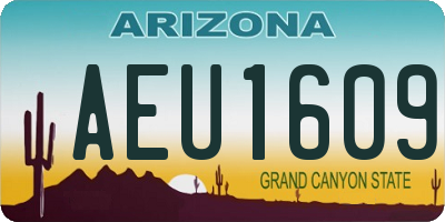 AZ license plate AEU1609