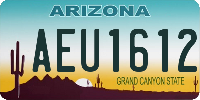 AZ license plate AEU1612