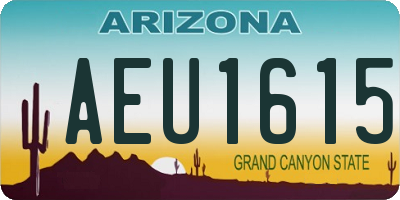 AZ license plate AEU1615