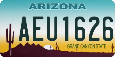 AZ license plate AEU1626