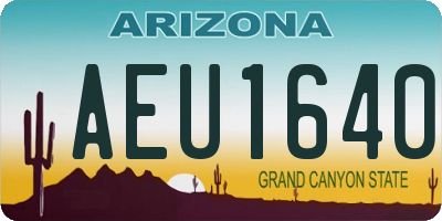 AZ license plate AEU1640