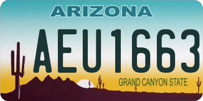 AZ license plate AEU1663
