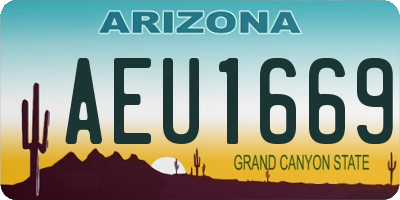 AZ license plate AEU1669