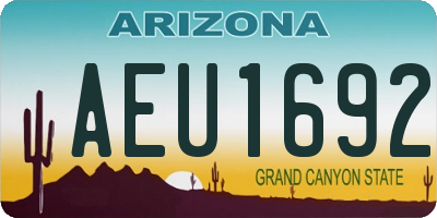 AZ license plate AEU1692