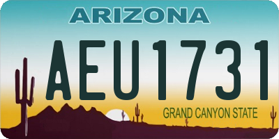 AZ license plate AEU1731