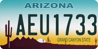 AZ license plate AEU1733