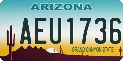 AZ license plate AEU1736