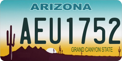 AZ license plate AEU1752