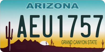 AZ license plate AEU1757