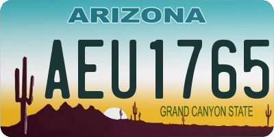 AZ license plate AEU1765
