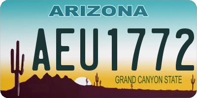 AZ license plate AEU1772