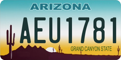 AZ license plate AEU1781