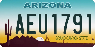 AZ license plate AEU1791