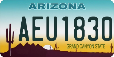 AZ license plate AEU1830