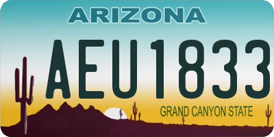 AZ license plate AEU1833