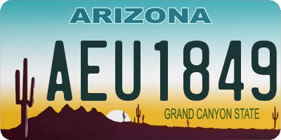AZ license plate AEU1849