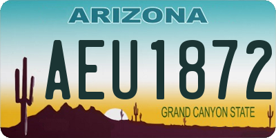 AZ license plate AEU1872