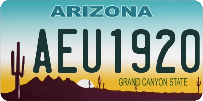 AZ license plate AEU1920