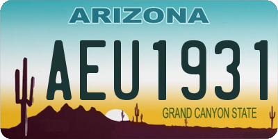 AZ license plate AEU1931