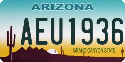 AZ license plate AEU1936
