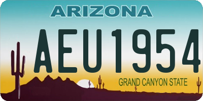 AZ license plate AEU1954