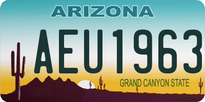 AZ license plate AEU1963