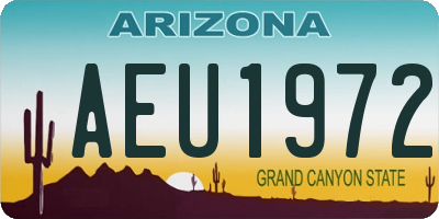 AZ license plate AEU1972