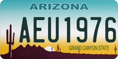 AZ license plate AEU1976