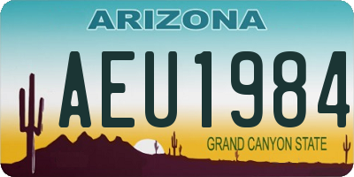 AZ license plate AEU1984