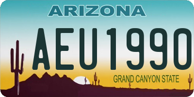 AZ license plate AEU1990