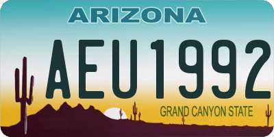 AZ license plate AEU1992
