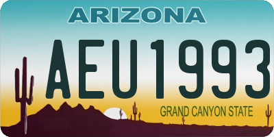 AZ license plate AEU1993