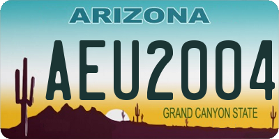 AZ license plate AEU2004