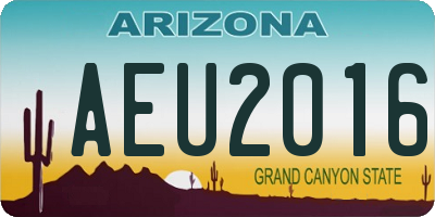 AZ license plate AEU2016